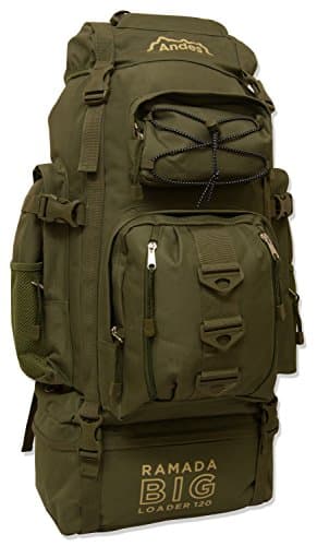 Image of Andes Olive Green Ramada 120L Extra Large Hiking Camping Backpack/Rucksack Luggage Bag