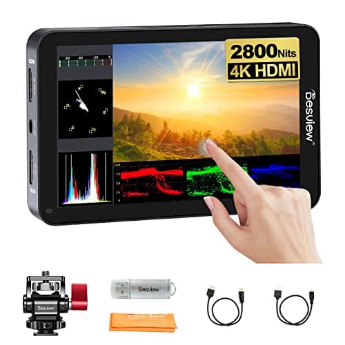 Image of Desview R6 Field Monitor 2800Nits, 5.5 inch Touch Screen Camera Monitor Full HD 1920x1080 with 4K HDMI 3D LUT Waveform Focus Video Assist for DSLR