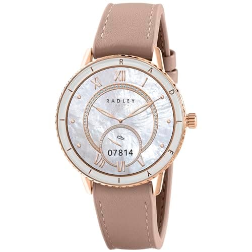 Image of RADLEY Series 57 Pink Leather & Silicone Strap Smart Watch