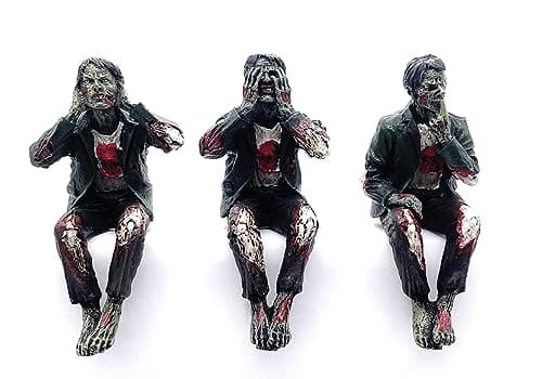Image of RUSTIX Walking Dead Zombie Figurines – See Hear Speak No Evil Undead Shelf Sitters, Zombie Collectibles & Décor, Perfect Walking Dead Gifts for Fans, Horror Merchandise, Day of The Dead Decorations