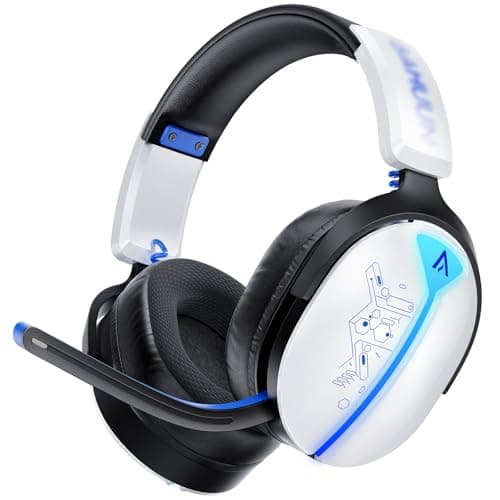 Image of Buwnia Wireless Gaming Headset, Ps5 Headset for PC Ps5 Ps4 Switch, 2.4GHz Lossless Audio Gaming Headsets, Bluetooth 5.3 Gaming Headphone with Noise Canceling Mic & 40H Battery, RGB Light