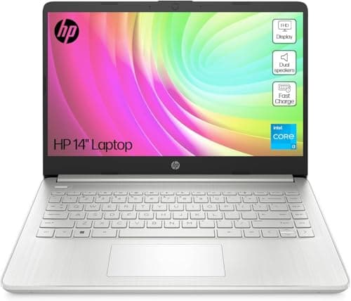 Image of HP 14s-dq5503sa 14" Laptop | Intel Core i3-1215U | 8GB RAM | 128GB SSD | Intel UHD Graphics | Dual Speakers | HD Webcam | Windows 11 Home | Silver