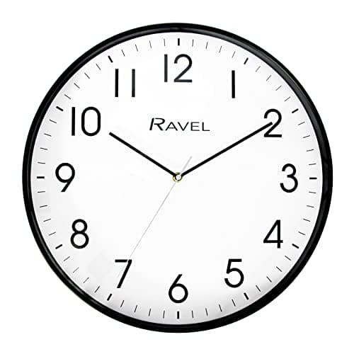 Image of Ravel - Modern 40cm Office and Kitchen Wall Clock - Analogue Quartz - RWC.40.3 - Black