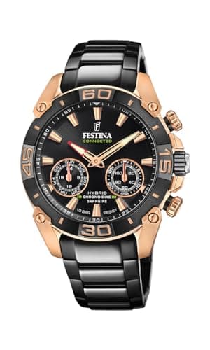 Image of Festina Men's Watch F20548 Connected Stainless Steel Case 316l Stainless Steel Strap 316l, Black/White, Bracelet