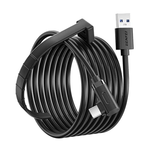 Image of BENFEI Link Cable 5 Meter Compatible with Oculus/Meta Quest 3, Quest2/Pro/Pico 4 Accessories and PC/SteamVR, High Speed PC Data Transfer, USB 3.0 to USB C Cable for VR Headset