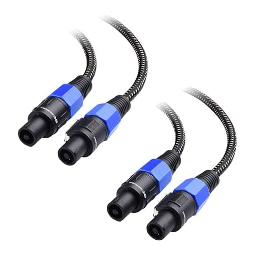 Image of Cable Matters 2-Pack, Premium Braided 12AWG Speaker Cable 0.9 m Compatible with Speakon NL4FC Port