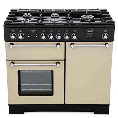 Image of Rangemaster KCH100DFFCR/C Kitchener Cream with Chrome Trim 100cm Dual Fuel Range Cooker