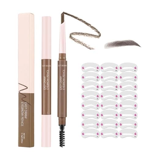 Image of Eyebrow Pencil Waterproof & Sweatproof with Dual-Ended Design for Precise Shaping and Blending, Long-Lasting Natural Brow Makeup with Spiral Brush, Rotatable Tip for Easy (#01)