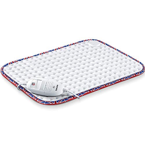 Image of Beurer HK-UK Heat Pad | Electric heat pad for relaxation | 3 electronically regulated temperature settings | Machine-washable | Automatic switch-off | Union Jack trim