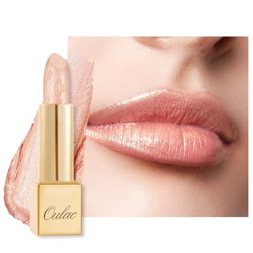 Image of OULAC Metallic Shine Lipstick - Sheer Cover Lip Balm, Lightweight Soft Lip Base Ultra Hydrating, Moisturizing Primer for Lips, Vegan & Cruelty-Free, Sheer Coverage Lip Color 4.3 g/0.15, 26Free to be