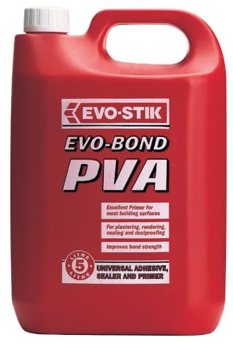 Image of 4 x 5 Litre Evo-Stik Evo-Bond PVA building adhesive 5 litre polyjerry jerrycan