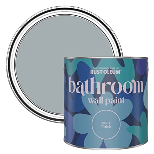 Image of Rust-Oleum Grey Water-Resistant Bathroom Wall & Ceiling Paint - Mineral Grey 2.5L