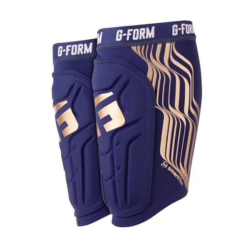 Image of G-Form V2 Soccer Shin Guards, Navy/Gold, Youth L/XL