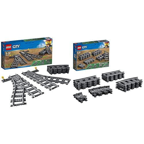 Image of LEGO 60205 City Tracks 20 Pieces Extention Accessory Set & 60238 City Switch Tracks 6 Pieces Extention Accessory Set