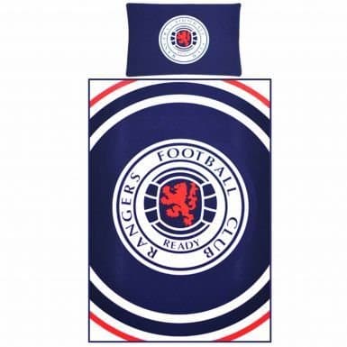 Image of Official Reversible Rangers FC Single Duvet Cover With Pillowcase Bedroom Set (Single Twin Bed)