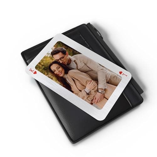 Image of Personalised Metal Photo Wallet Card – Custom Aluminium Picture Card Gift for Valentine’s Day, Anniversary or Couples – Credit Card Size – Upload Your Photo & Text Style.V2.1