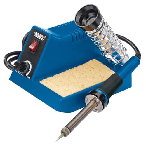 Image of Draper 230v Soldering Station | 40 W Multipurpose Soldering-iron Stand | Overheat Protection | Tip Sponge | Heat Output Dial | 61478