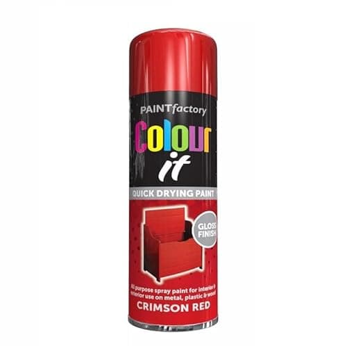 Image of SuperGift.com Red Gloss All Purpose Aerosol Spray Paint 250ml Quick Drying Spray, Fast Dry and Excellent Coverage for Metal, Wood, Plastic and More by Diva Gift