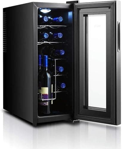Image of QPZMALSKY Wine Cooler, Double Zone Wine Refrigerator For 12 Bottles, Silent Operation Compressor With Temporary Memory/bedroom Function