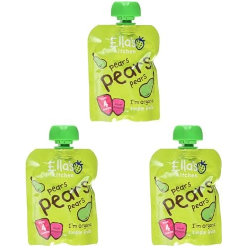 Image of Ella's Kitchen Organic Pears First Tastes Baby Pouch 4+ Months, 70g (Pack of 3)