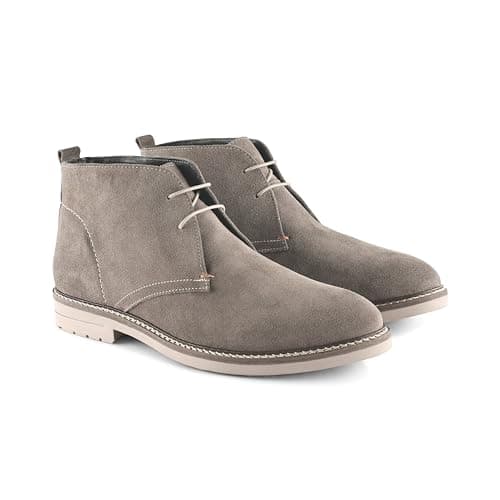 Image of Silver Street London Newington Suede Leather Mens Chukka Boots Lightweight Durable Smart Casual Boots for Men, Grey, UK 10