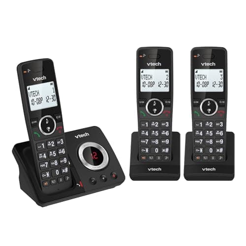 Image of VTech ES2052 DECT Cordless Phone with Answering Machine,Call Block,Easy-to-Read Backlit Display,Landline Phone with 18 Hours Talk-time,Volume Booster,Handsfree Speakerphone,Speed Dial,Trio Handset