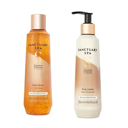 Image of Sanctuary Spa Signature Collection Body Care Routine, Body Wash and Body Lotion 250ml, Self Care, Vegan and Cruelty Free