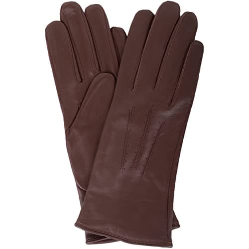 Image of SNUGRUGS Womens Soft Leather Winter Glove with Three Point Stitch Detail - Brown - Medium (7")