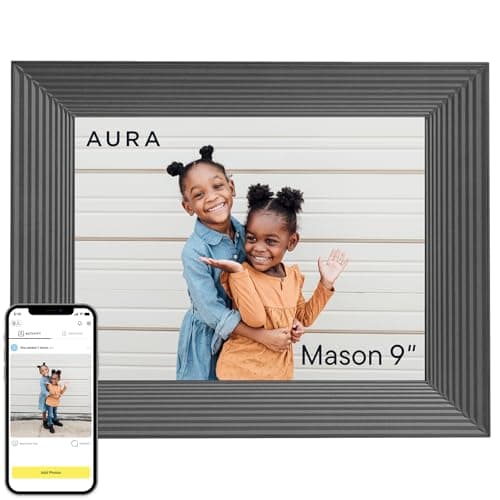 Image of Aura Mason WiFi Digital Picture Frame | The Best Digital Frame for Gifting | Send Photos From Your Phone | Quick, Easy Setup in Aura App | Free Unlimited Storage | Graphite