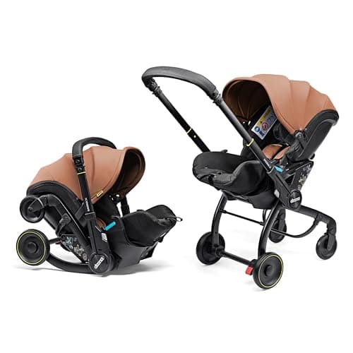 Image of Doona X Baby Car Seat & Travel Stroller - Convertible 0+ Car Seat and Pram with 3 Recline Positions - Ergonomic Pushchair and Travel System - ISOFIX Base Sold Separately (Terracotta)