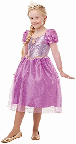 Image of Rubie's Official Disney Princess Rapunzel Tangled Glitter and Sparkle Girls Costume, Childs Size Medium Age 5-6 Years