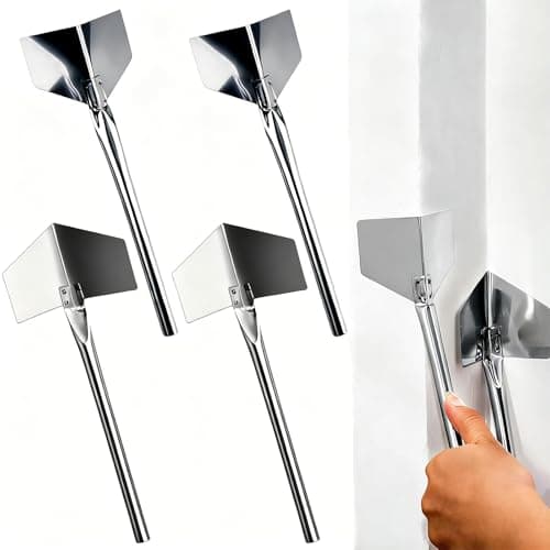 Image of 4Pcs Inside & Outside Corner Trowels, Plastering Tools, Stainless Steel Plastering Tools for Corner Drywall Shaping & Building Projects (Silver)