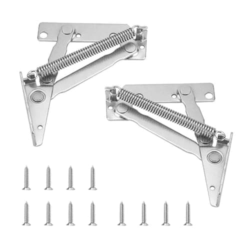Image of Lift Up Flap Top Hinge 1 Pair – Kitchen Cupboard Hinges 80 Degree Folding Spring Hinges with 12 Screws – 4kg Loading Lift Up Hinges for Wardrobe Cupboard Furniture – Hinge for Cabinet Doors & Beds