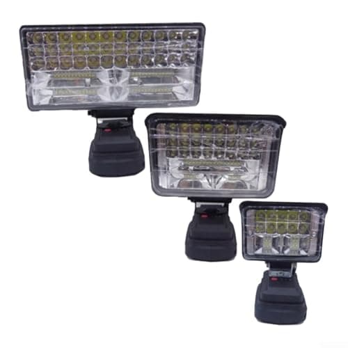 Image of Rackumic Cordless Work Light 18V LED Flashlight 5400Lm Aluminum Alloy Shell Rotatable Head for Job Site Vehicle Maintenance Black(8inch)