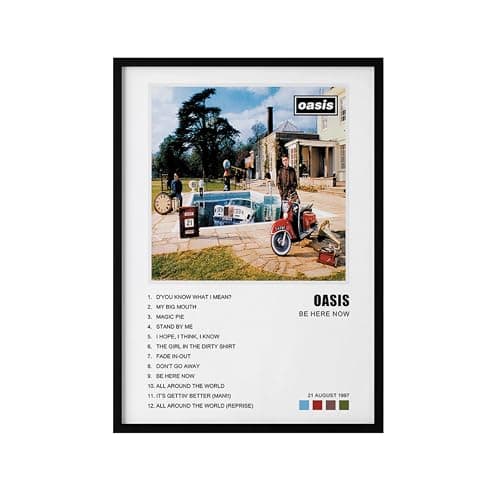 Image of Oasis Album Cover Poster – Definitely Maybe, Morning Glory, Be Here Now & The Masterplan Wall Art Print – A4 or A3, Framed or Unframed (A3 Unframed (297x420mm), Unframed, Be Here Now)