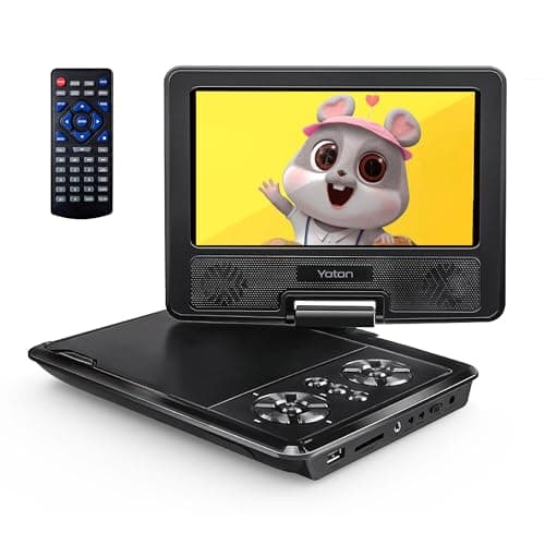 Image of Yoton 9.5" Portable DVD Player with 7.5" HD Swivel Screen, Easy Setup for Kids and Elderly, 6 Hours Working time, Supports All-Region, Headphone/AV-IN/AV-OUT/USB/SD Card [Not Support Blu-ray]