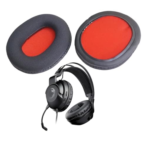 Image of V-MOTA Replacement Ear Cushions for Roccat ELO X, ELO 7.1 Air, ELO 7.1 USB, Khan Pro, Khan Aimo 7.1 Gaming Headset (Mesh Black Red, Thick 20mm)