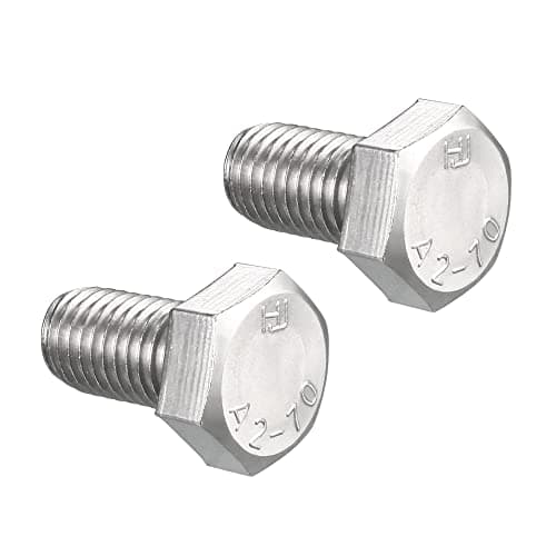 Image of sourcing map M14 Hex Bolt M14-2 x 25mm 304 Stainless Steel 4.8 Grade Fully Threaded Hexagonal Head Screw Bolts 2pcs