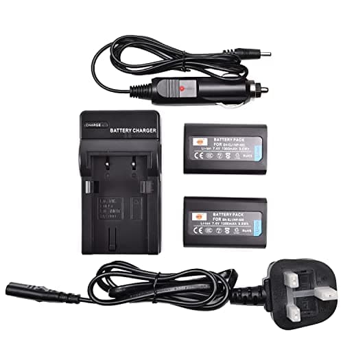 Image of DSTE 2pcs EN-EL1 Rechargeable Li-ion Battery + Charger DC09U Compatible with Nikon Cooipix 4300 4500 4800 5400 5700 775 8700 880 885 995 E880 Minota DG-5W Dimage A200 Digital Cameras