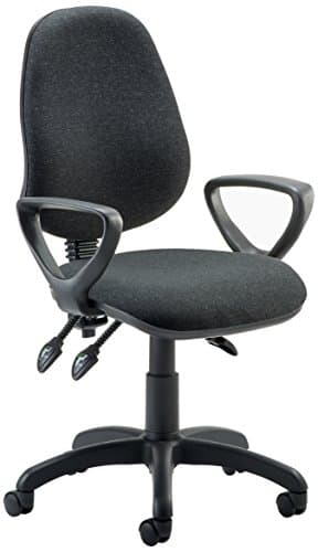 Image of Dynamic Eclipse III Lever Task Operator Chair with Loop Arms - Charcoal