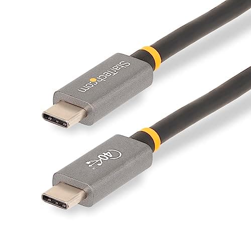 Image of StarTech.com 3ft (1m) USB4 Cable, USB-IF Certified USB-C Cable, 40 Gbps, USB Type-C Data Transfer Cable/Cord, 100W Power Delivery, 8K 60Hz, Compatible w/Thunderbolt 4/3/USB 3.2 (CC1M-40G-USB-CABLE)