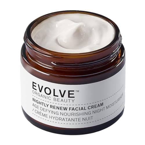 Image of Evolve Organic Beauty Nightly Renew Facial Cream with Bio-Retinol - Organic Night Cream - Age-Defying Face Cream (60ml)