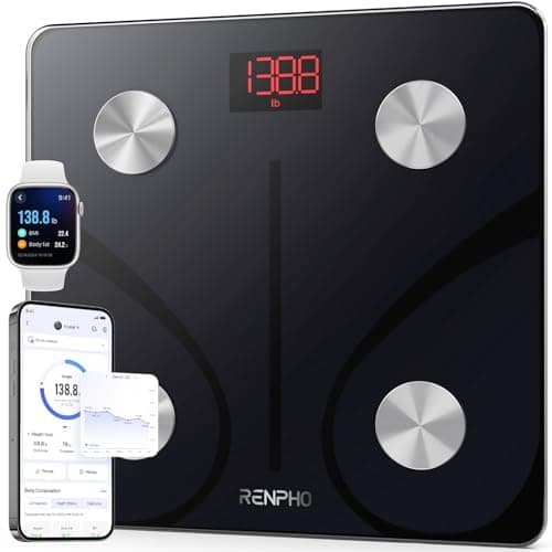 Image of RENPHO Scales for Body Weight, Smart Weighing Scales Body Weight with App, Bluetooth Bathroom Scales for Fitness Tracking, High Accuracy Body Composition Monitor (ST/ST:LB/LB/KG) - Elis 1