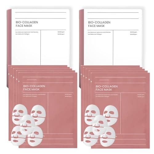 Image of ChicNana Collagen Mask, Bio Collagen Face Mask, Collagen Masks Overnight, Korean Skincare, Face Skincare, Hydrating, Sheet Overnight Beauty (Red 10pc)