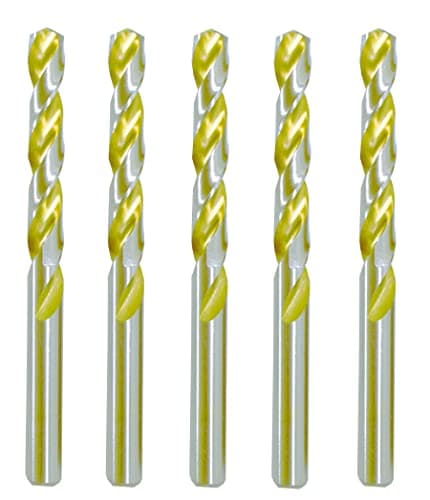 Image of Max-Craft 5 Pcs Pack 3/8" HSS Jobber Length Twist Drill Bits, Fullly Ground, Golden Flute, General Purpose 135 Deg. Split Point Jobber Drill Bits Drilling Steel, Metal, Copper, Aluminum, Iron