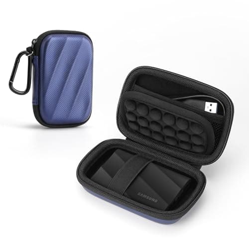 Image of SSD Hard Case for Samsung T9/T7 Shield/T7/T7 TOUCH External SSD Drive 1TB, 2TB, 4TB Portable Cover Protective Travel Carrying Storage Bag (Blue)