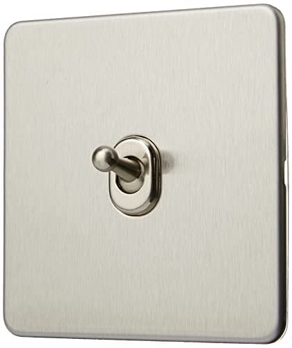 Image of Knightsbridge Screwless 10A 1G Intermediate Toggle Switch - Brushed Chrome
