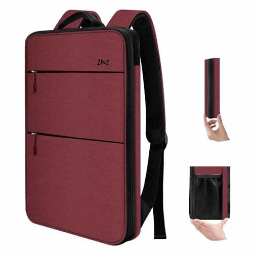 Image of ZINZ Slim & Expandable Laptop Backpack 15 15.6 16 Inch Case, Water Resistant Travel Backpack Compatible with MacBook Pro/Neo 16" 15", Dell XPS 15 16 and Most 15" 15.6" 16" Notebooks,RD01BK01