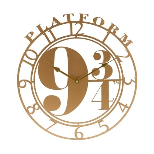 Image of Widdop Warner Bros Harry Potter Alumni Wall Clock Platform 9 3/4, Gold (WB267)