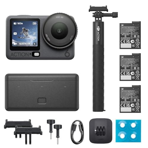 Image of DJI Osmo Action 6 Enhanced Combo, Action Camera With 1/1.1″ Square Sensor, Extended Battery Life With 2 Batteries, Variable Aperture of f/2.0–f/4.0 (Action 6 Enhanced Combo)